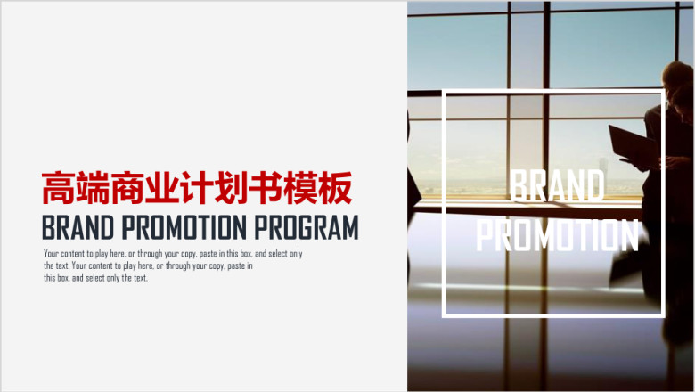 高端商务公司介绍创业计划书项目介绍ppt模板