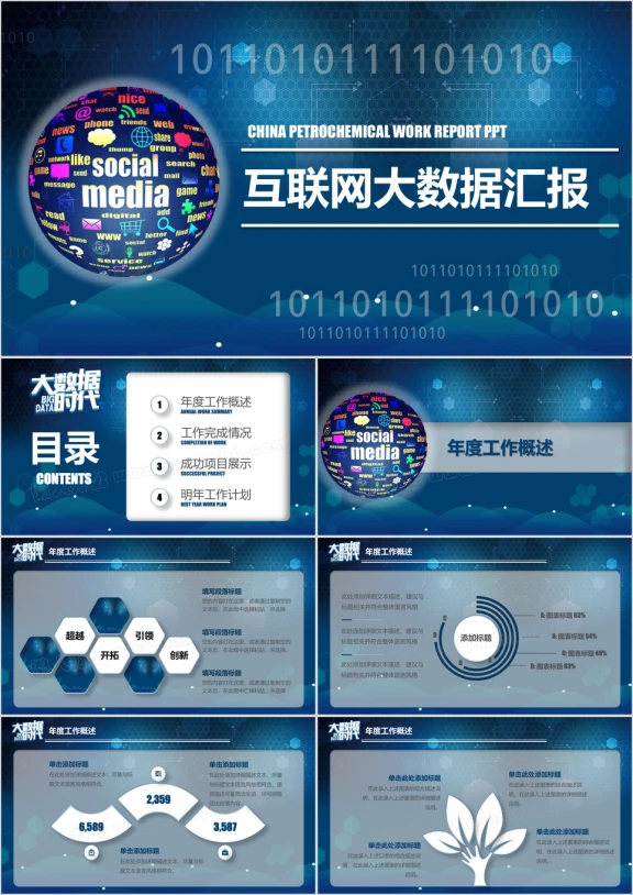 工作总结大数据互联网物联网汇报计划ppt