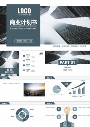 稳重大气商业计划书创业计划书商业项目融资ppt
