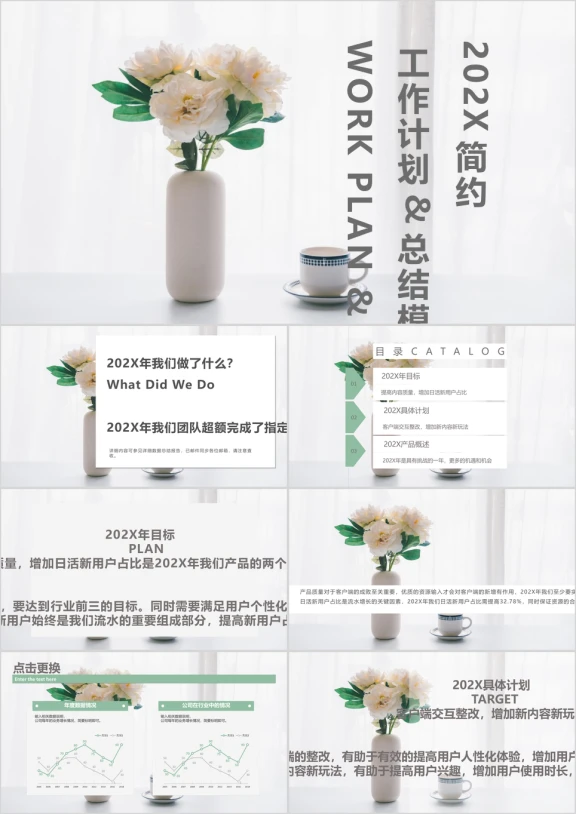 文艺简约工作计划ppt模板