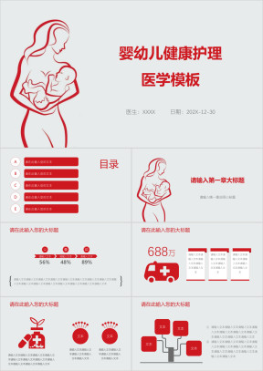 婴幼儿健康护理医学模板ppt