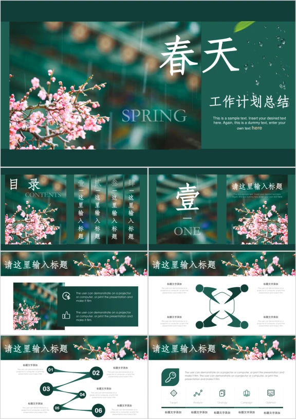 清新文艺春天工作计划总结通用ppt