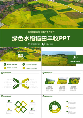 农业水稻麦田种植农作物丰收新农村建设农产品推广招商ppt