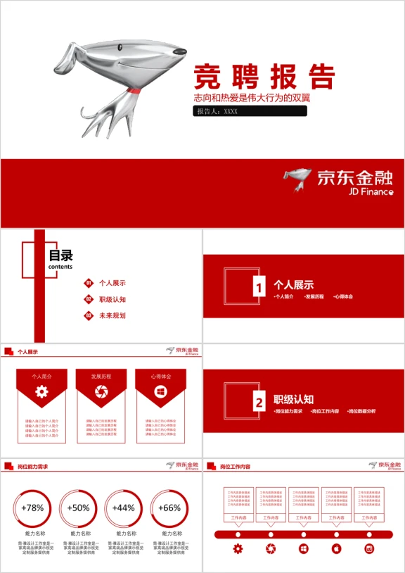京东金融竞聘报告ppt模板