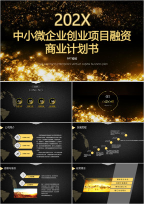 中小微企业项目创业融资商业计划书ppt模板
