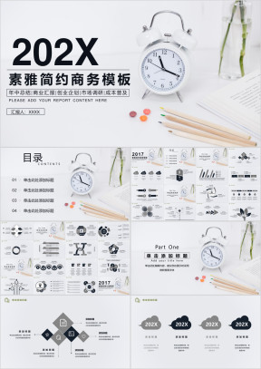 财务预算素雅简约商务模板ppt