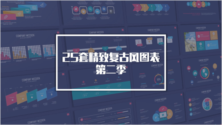 25套复古配色商务年终汇报图表合集第二季ppt