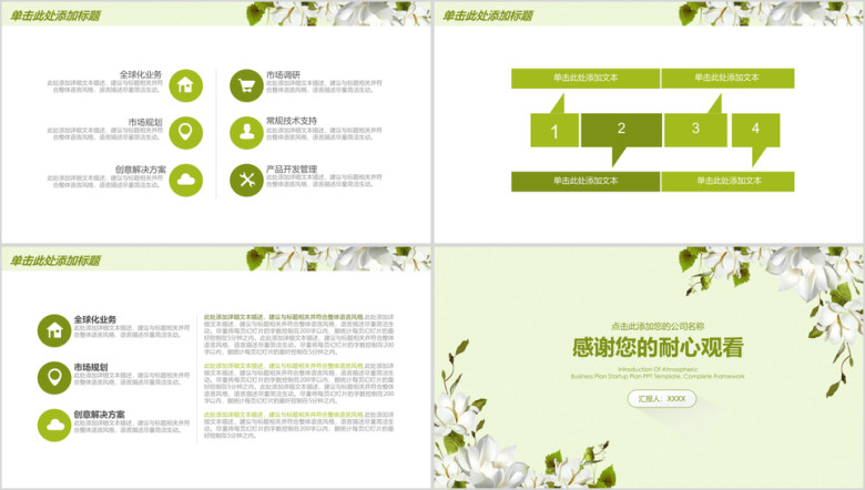 小清新年终商务工作总结汇报ppt