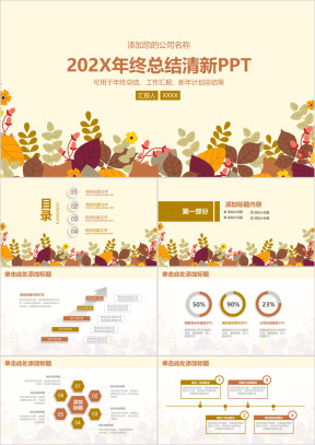 小清新年终总结汇报ppt