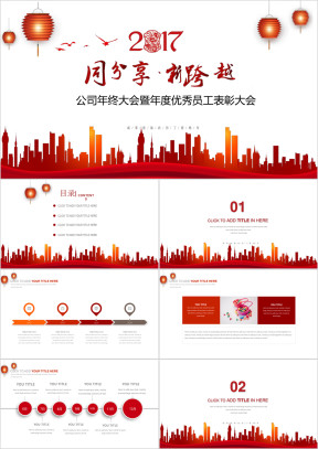 同分享，新跨越企业年终总结模板ppt