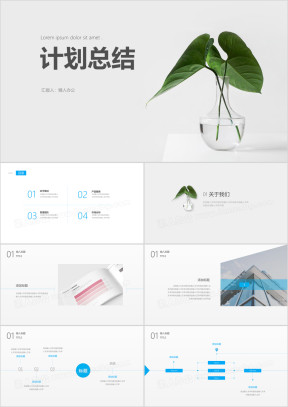 白色工作总结计划汇报通用ppt