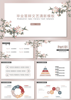 毕业答辩文艺清新ppt模板
