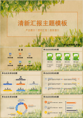 清新典雅商务汇报模板ppt