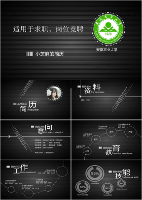 黑色高端大气个人求职简历ppt