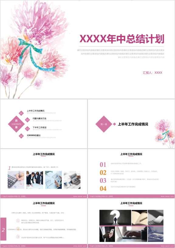 品牌部年中总结计划ppt模板