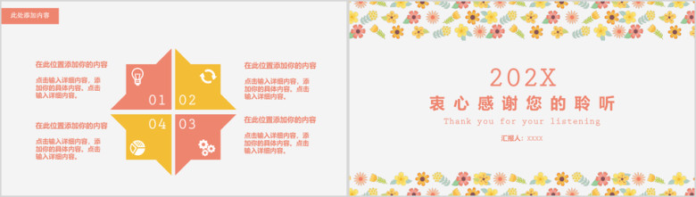 小清新文艺碎花商务ppt