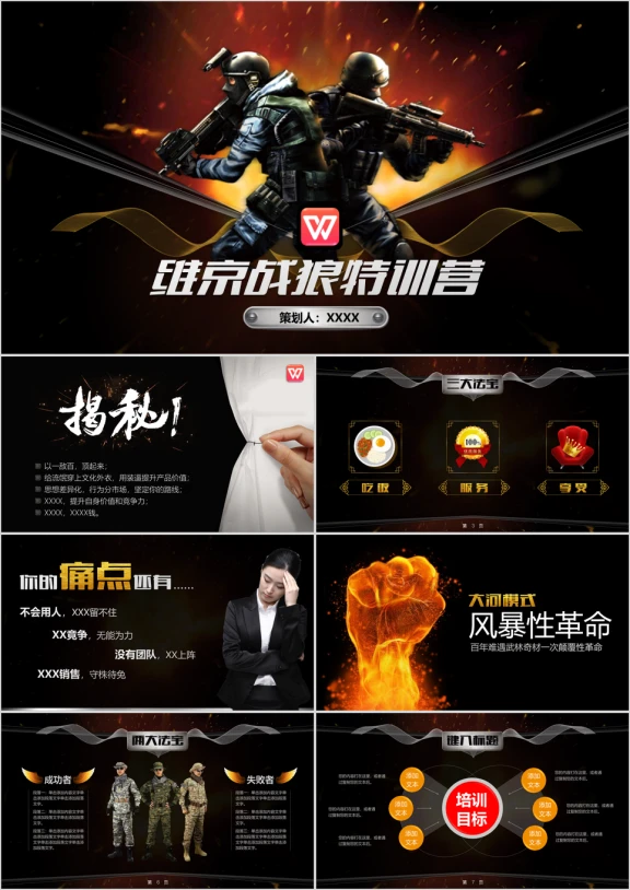 CFCS特种兵训练培训演讲ppt模板修正版