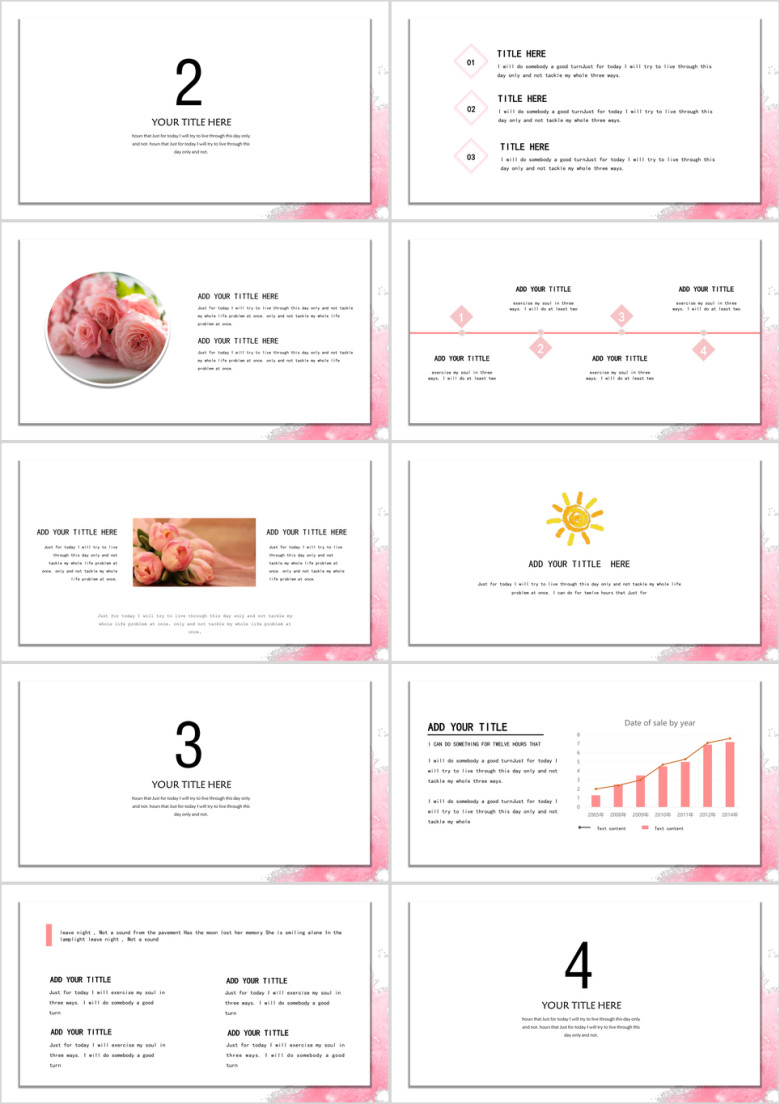 文艺小清新粉嫩色彩创意ppt