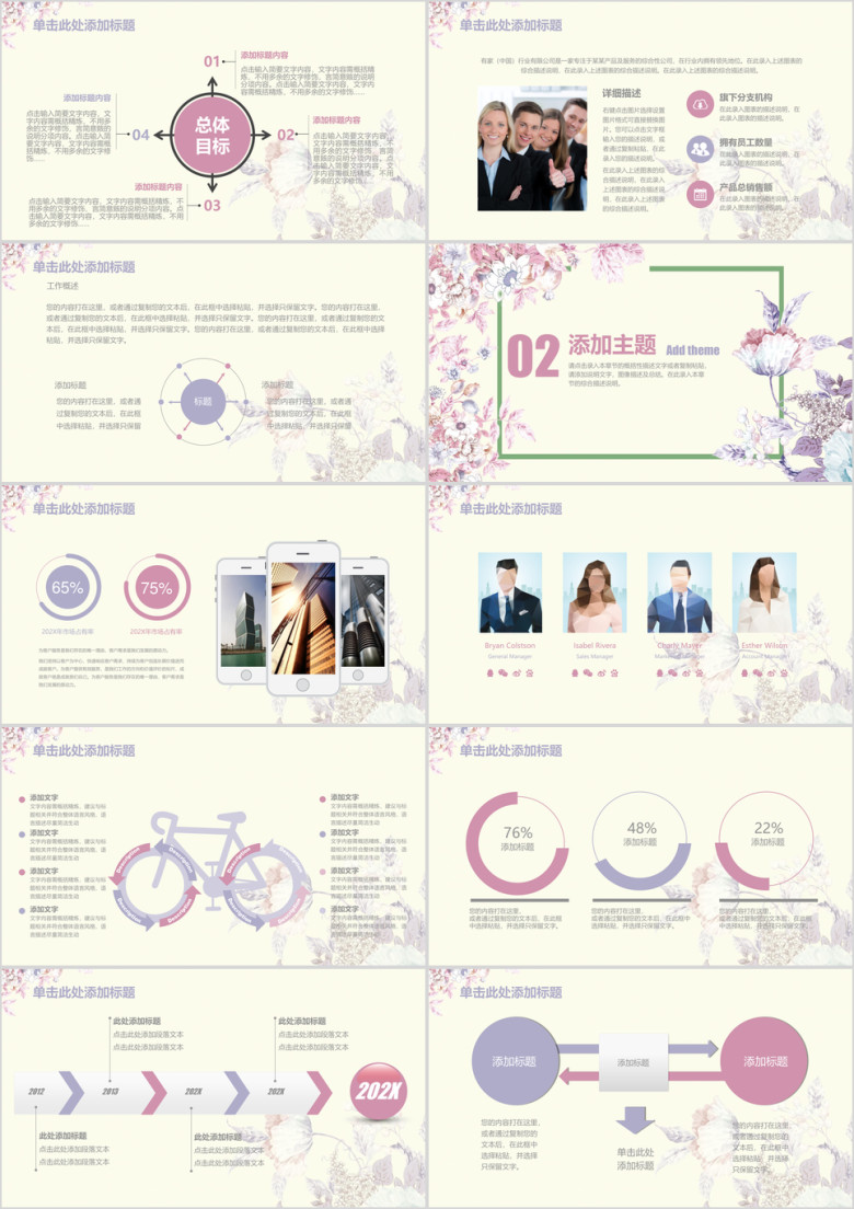 唯美文艺工作汇报动态ppt