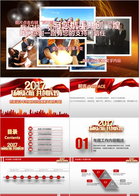 动态开场 年终工作总结 汇报模板ppt