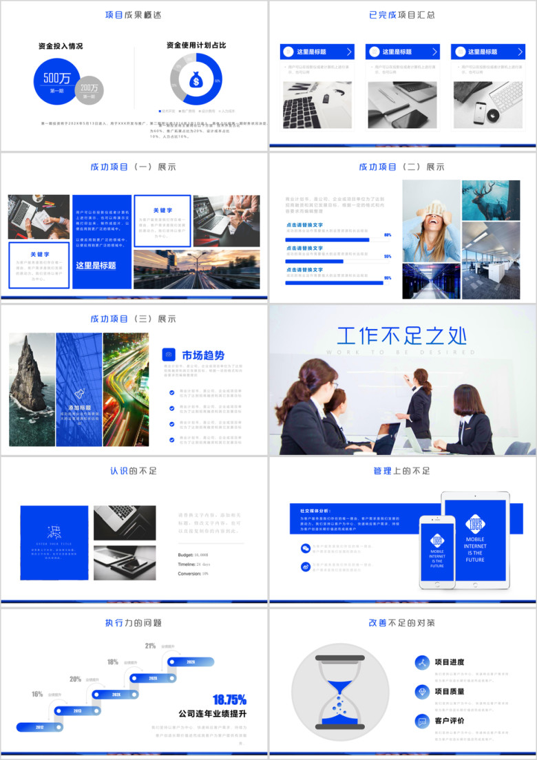 蓝色商务动态销售部工作总结汇报计划ppt