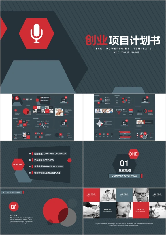 时尚简约大方创业项目计划书ppt