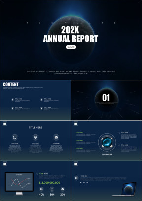 科技简约商务年终汇报总结ppt