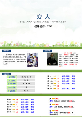 小学语文六年级上册《穷人》教育教学课件