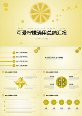 可爱柠檬通用总结汇报ppt