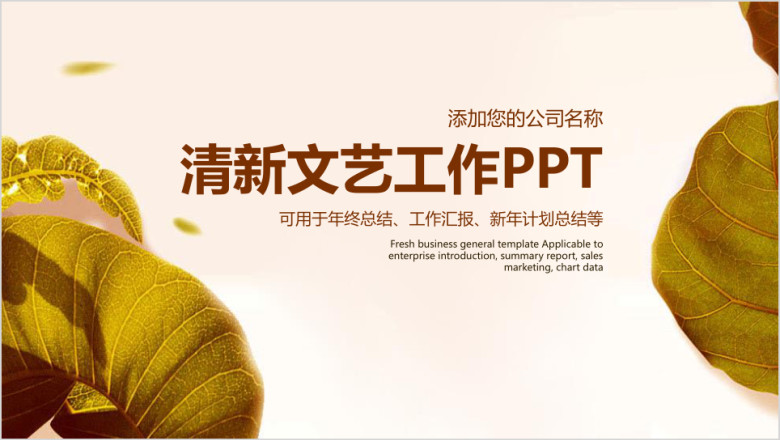 清新文艺工作总结计划ppt