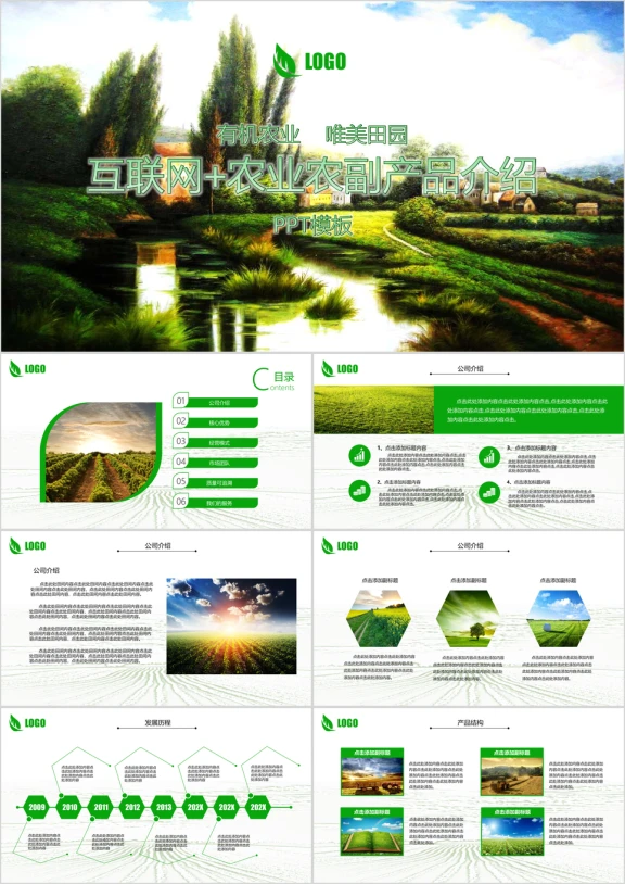 互联网农业农副产品介绍乡村田园ppt模板