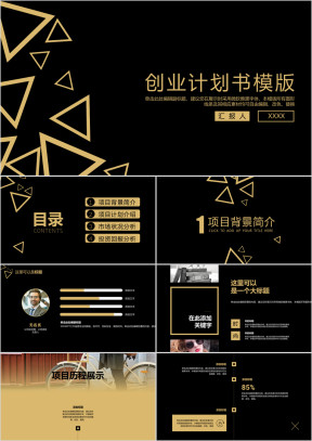 最新几何黑金企业商业计划书ppt
