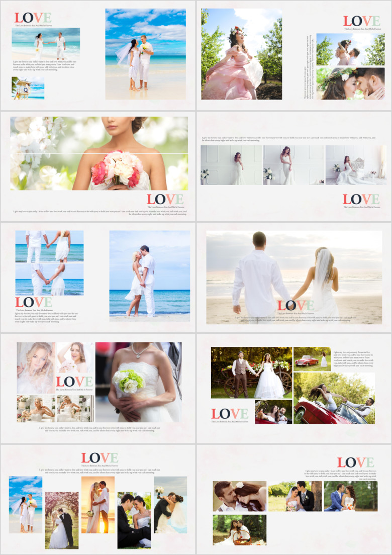 浪漫结婚婚礼照片ppt模板