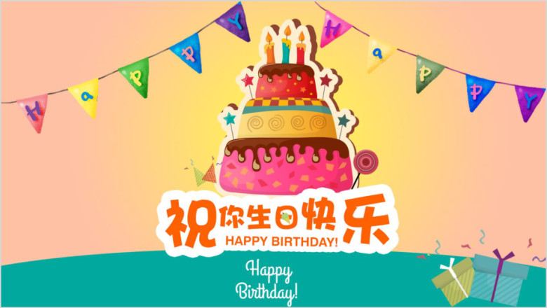 生日快乐祝福ppt模板